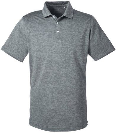 Am image of a Custom Puma Golf Men's Icon Heather Polo in Quiet Shade!
