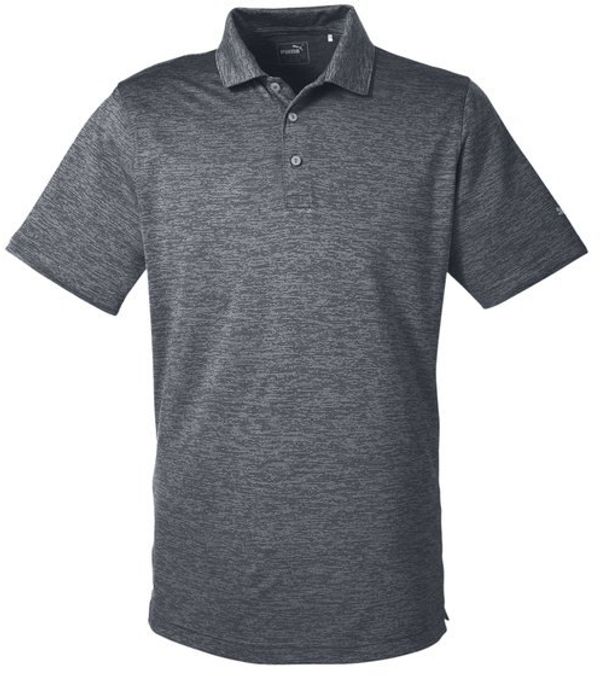 Am image of a Custom Puma Golf Men's Icon Heather Polo in Puma Black!