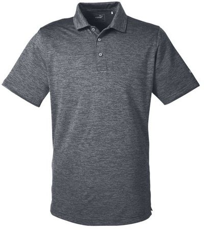 Am image of a Custom Puma Golf Men's Icon Heather Polo in Puma Black!