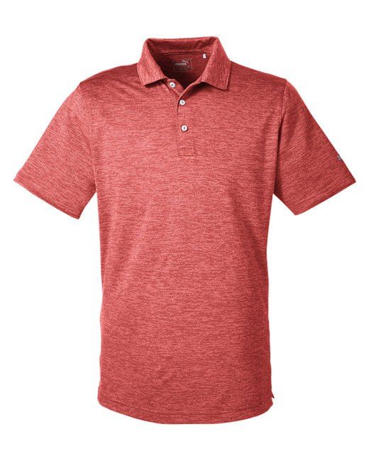 Puma Golf Men's Icon Heather Polo in High Risk Red