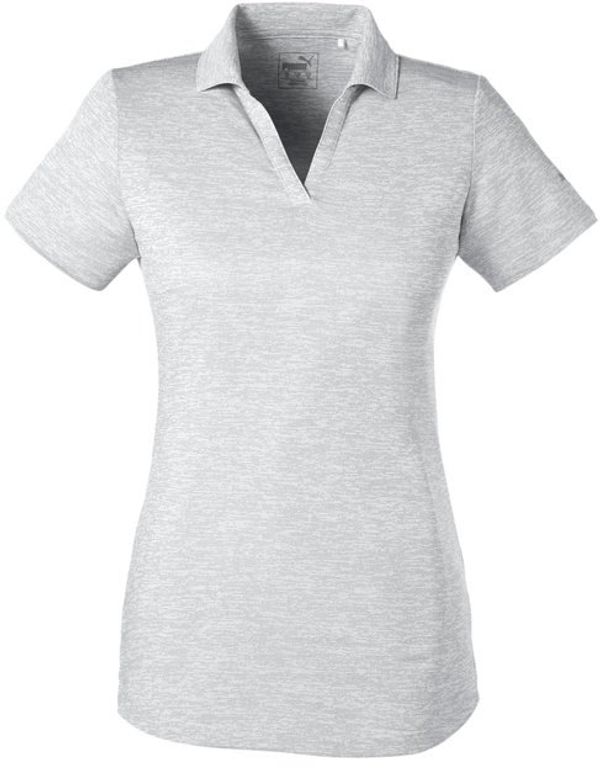 Am image of a Custom Puma Golf Ladies' Icon Heather Polo in Bright White!