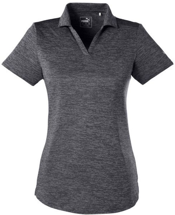 Am image of a Custom Puma Golf Ladies' Icon Heather Polo in Puma Black!