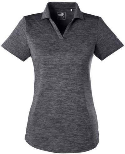 Am image of a Custom Puma Golf Ladies' Icon Heather Polo in Puma Black!