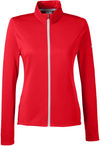 Am image of a Custom Puma Golf Ladies' Icon Full Zip in HIGH RISK RED!