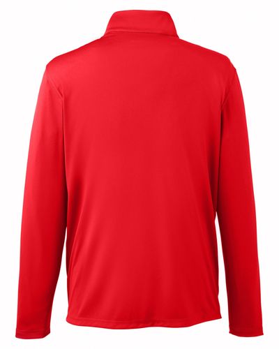 Am image of a Custom Puma Golf Men's Icon Quarter Zip in High Risk Red!