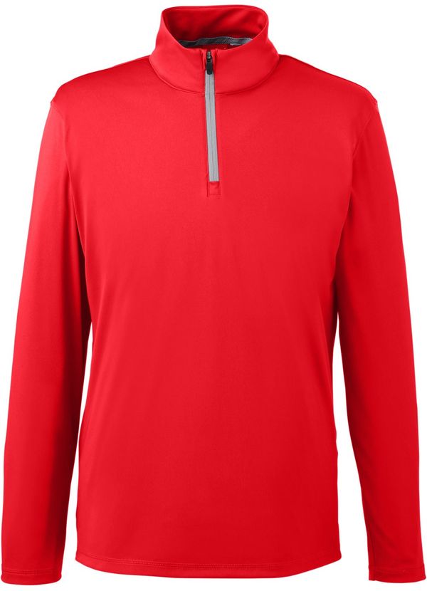 Am image of a Custom Puma Golf Men's Icon Quarter Zip in High Risk Red!