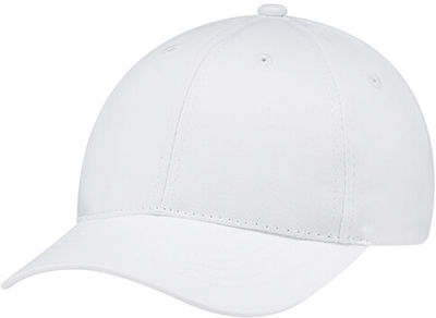 Am image of a Custom AJM Brushed Cotton Drill Cap in White!