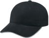 Am image of a Custom AJM Brushed Cotton Drill Sandwich Bill Cap in Black/Slate!