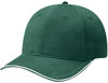 Am image of a Custom AJM Brushed Cotton Drill Sandwich Bill Cap in Forest Green/White!