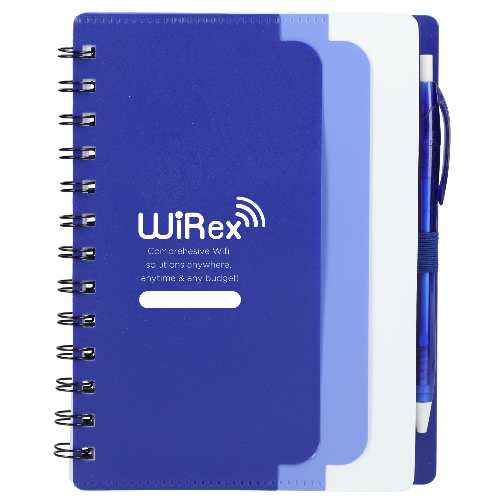 5in x 7 in Recycled Dual Pocket Spiral Notebook