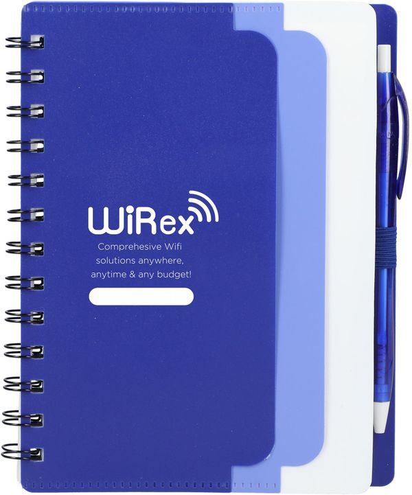An image of a Custom 5in x 7 in Recycled Dual Pocket Spiral Notebook!