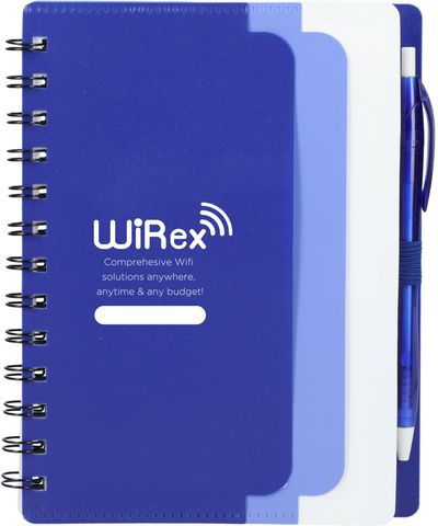 An image of a Custom 5in x 7 in Recycled Dual Pocket Spiral Notebook!