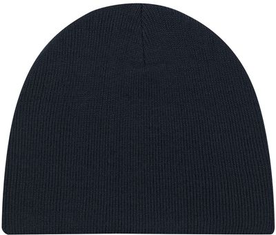 Am image of a Custom AJM Lightweight Rib Knit Acrylic Board Toque in Black!