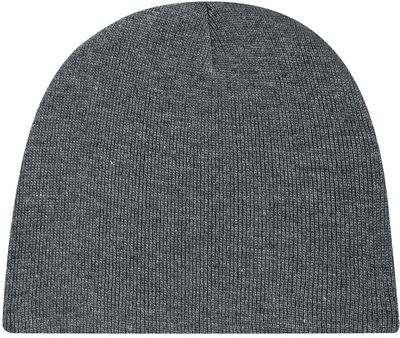 Am image of a Custom AJM Lightweight Rib Knit Acrylic Board Toque in Dark Grey!