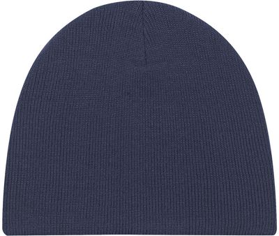 Am image of a Custom AJM Lightweight Rib Knit Acrylic Board Toque in Navy!