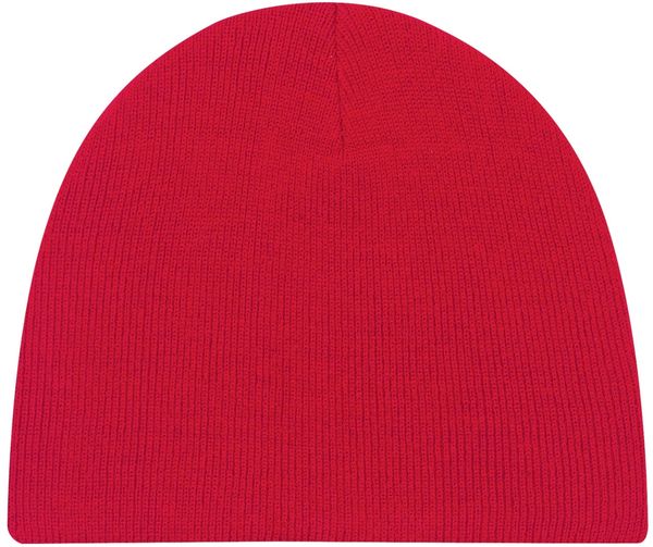 Am image of a Custom AJM Lightweight Rib Knit Acrylic Board Toque in Red!