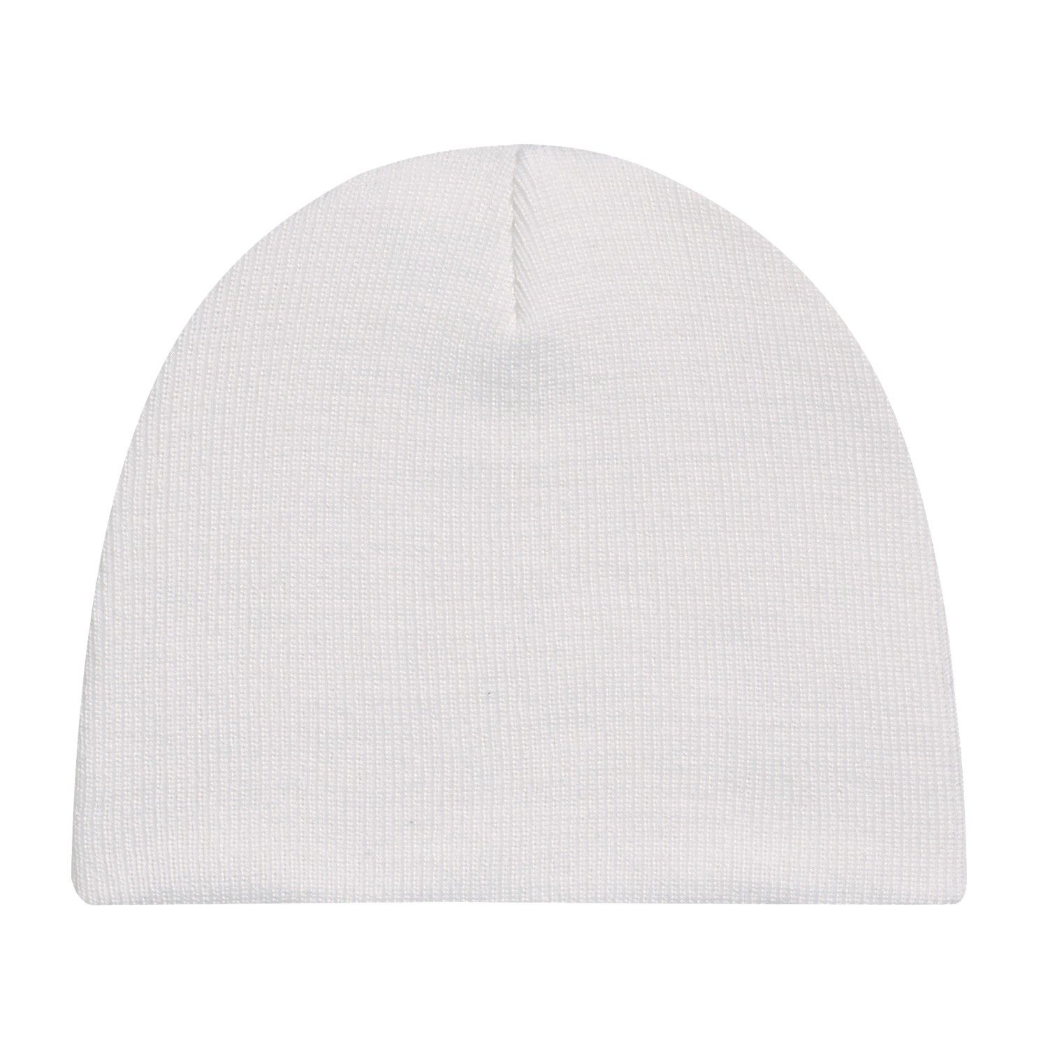 AJM Lightweight Rib Knit Acrylic Board Toque in White
