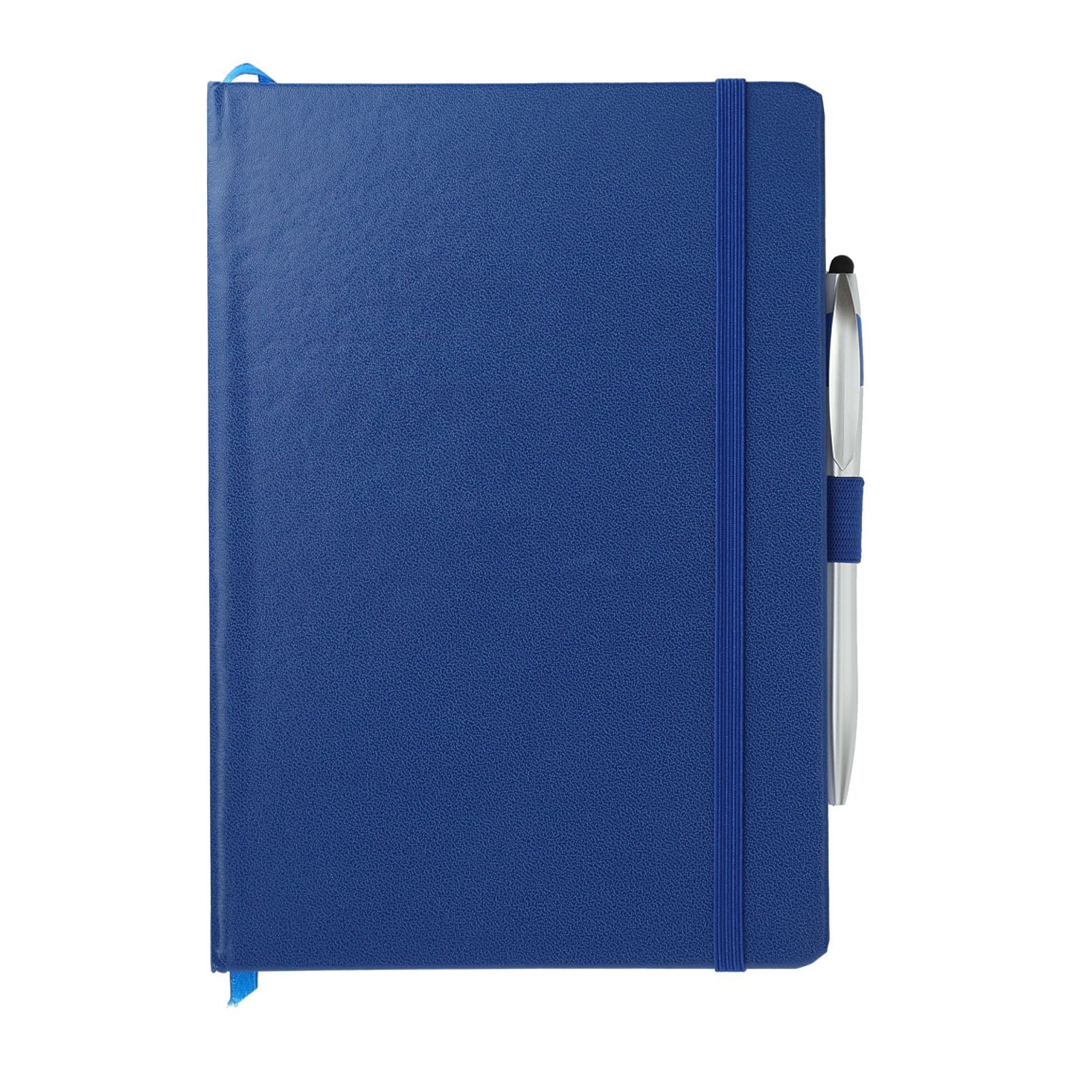 6" x 8.5" Crown Journal with Pen Stylus in Blue