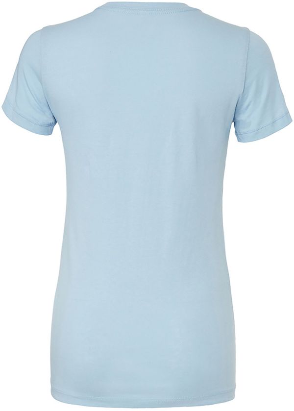 Am image of a Custom Bella and Canvas Ladies Slim Fit T Shirt in Baby Blue!