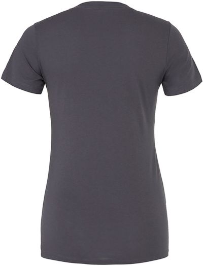 Am image of a Custom Bella and Canvas Ladies Slim Fit T Shirt in Asphalt!