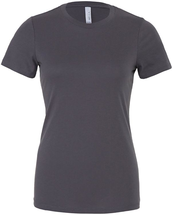 Am image of a Custom Bella and Canvas Ladies Slim Fit T Shirt in Asphalt!
