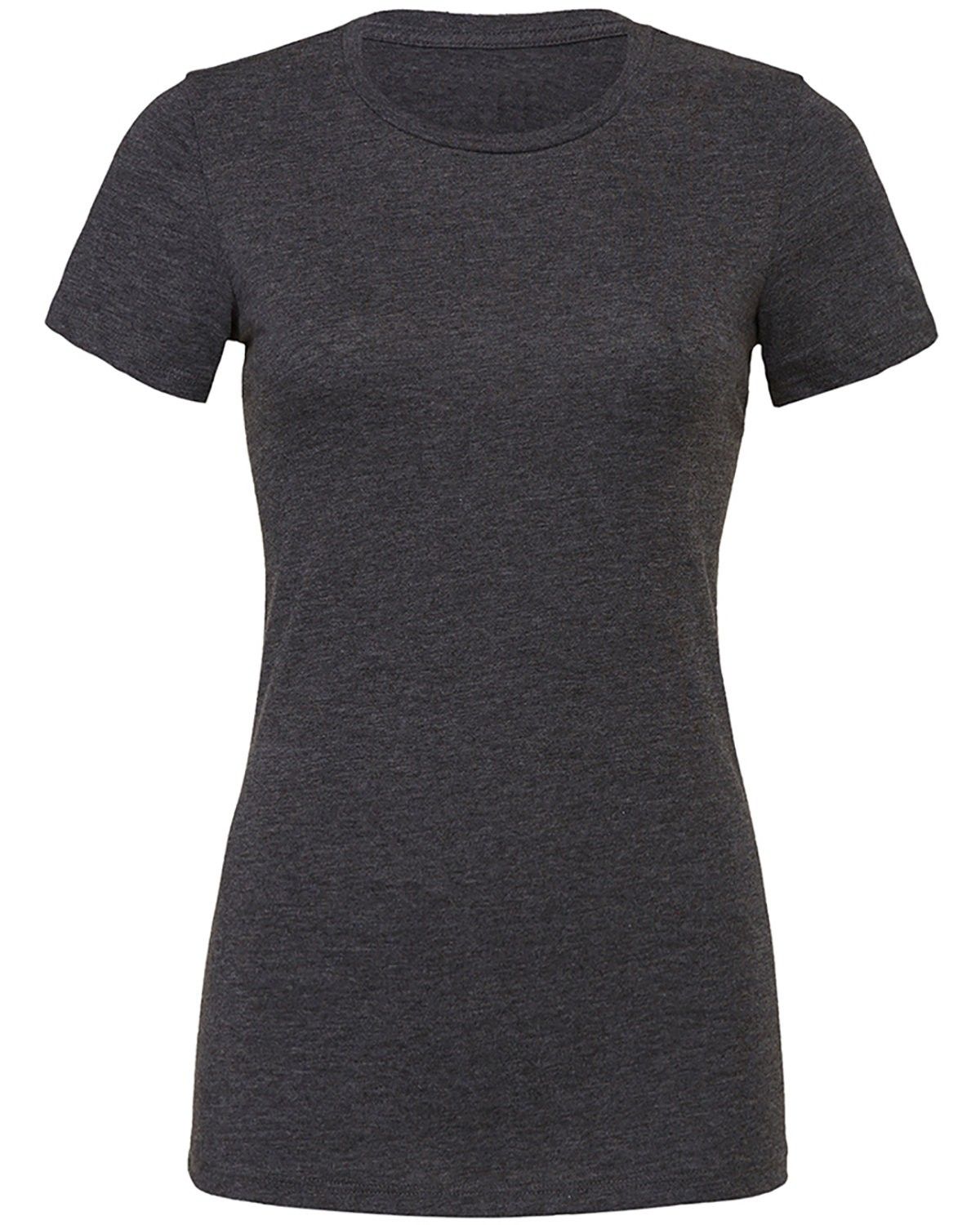 Bella and Canvas Ladies Slim Fit T Shirt in Dark Grey Heather