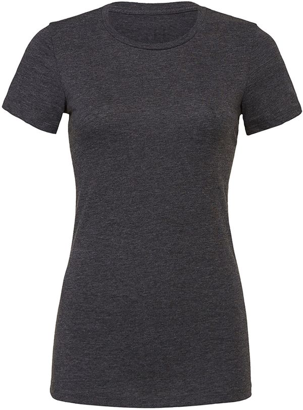 Am image of a Custom Bella and Canvas Ladies Slim Fit T Shirt in Dark Grey Heather!