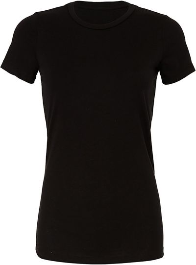 Am image of a Custom Bella and Canvas Ladies Slim Fit T Shirt in Black!