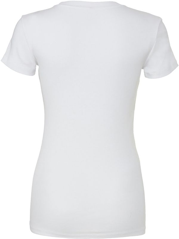Am image of a Custom Bella and Canvas Ladies Slim Fit T Shirt in White!