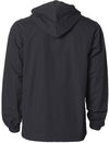 An image of a Custom Independent Trading Co Hooded Water Resistant Windbreaker Jacket in Black/Black!