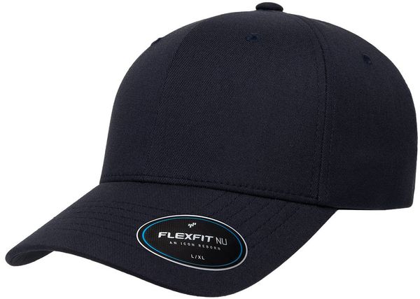 Am image of a Custom Flexfit Adult NU Hat in DARK NAVY!