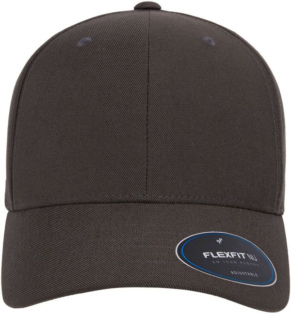 Am image of a Custom Yupoong Flexfit Nu® Adjustable Cap in Dark Grey!