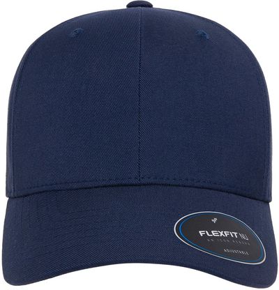 Am image of a Custom Yupoong Flexfit Nu® Adjustable Cap in Navy!