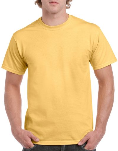 Am image of a Custom GILDAN Heavy Cotton TShirt in Yellow Haze!