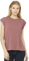An image of a Custom Bella and Canvas Womens Flowy Rolled Cuffs Muscle Tee!