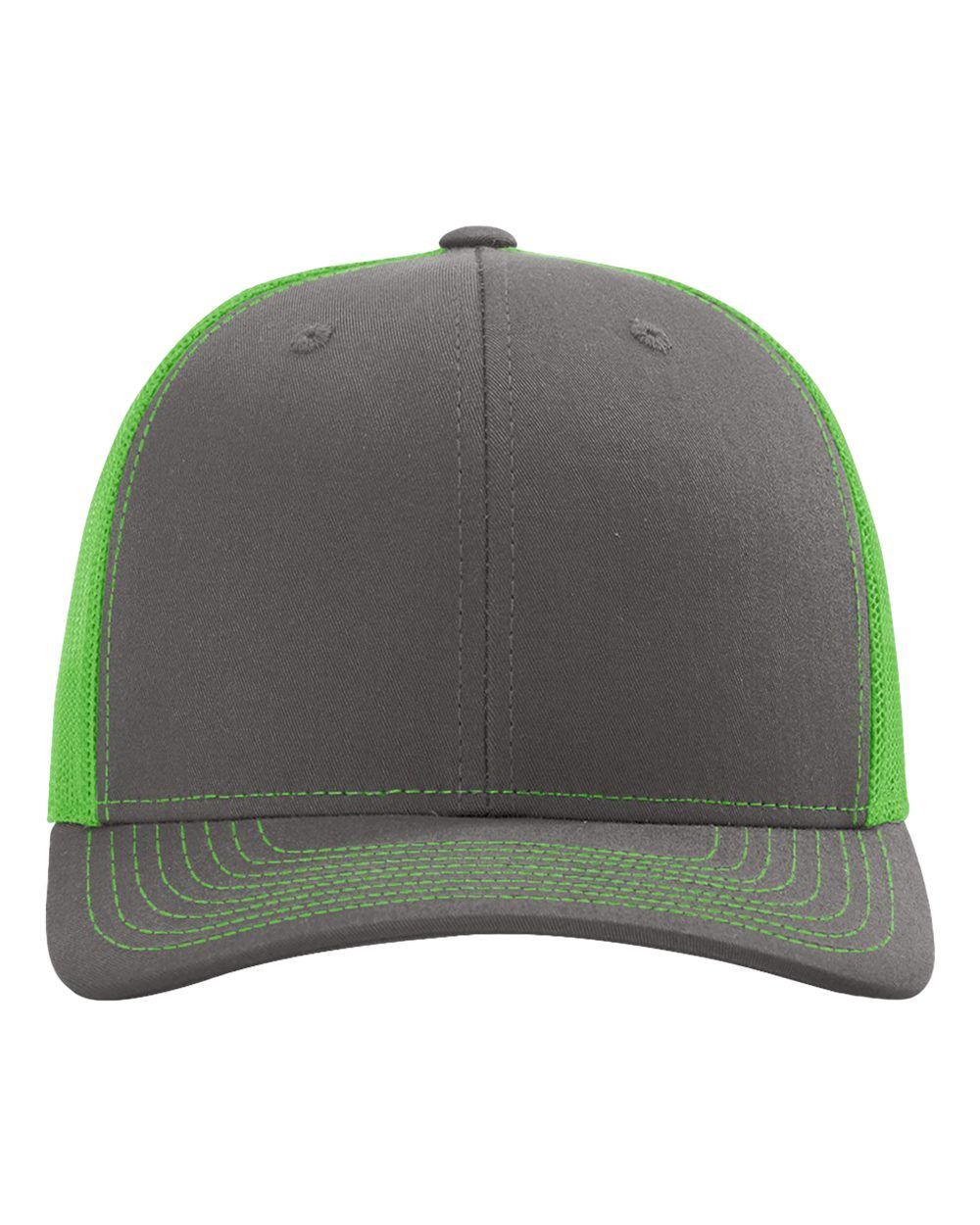 Richardson Snapback Trucker Cap in Charcoal/Neon Green