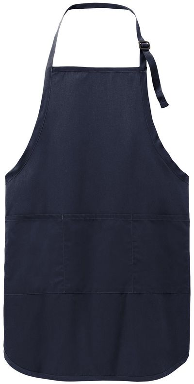 Am image of a Custom Port Authority Easy Care Full Length Apron with Stain Release in Navy!