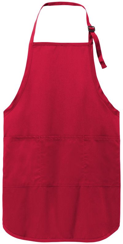 Am image of a Custom Port Authority Easy Care Full Length Apron with Stain Release in Red!