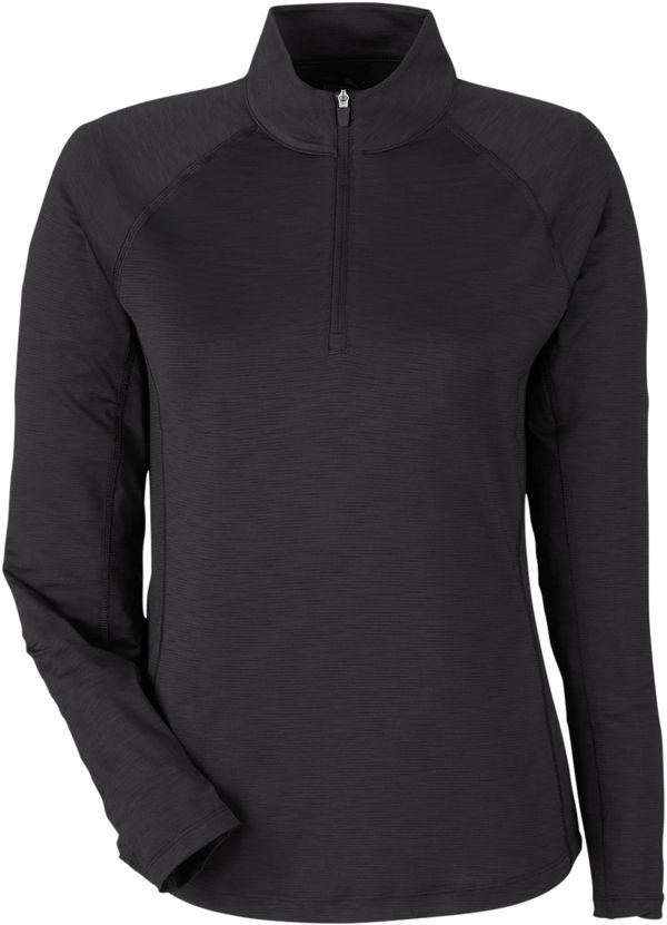 Am image of a Custom Puma Gold Ladies Quarter Zip in Puma Black!