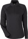 Am image of a Custom Puma Gold Ladies Quarter Zip in Puma Black!