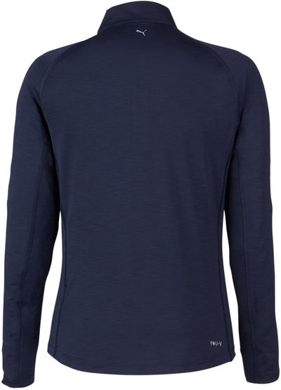 Am image of a Custom Puma Gold Ladies Quarter Zip in Deep Navy!