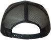 Am image of a Custom Yupoong Adult 5 Panel Retro Trucker Cap in Black!