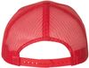 An image of a Custom Yupoong Adult 5 Panel Retro Trucker Cap in Red!
