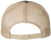 Am image of a Custom Yupoong Adult 5 Panel Retro Trucker Cap in Brown/Khaki!