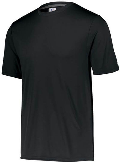 Am image of a Custom Russell Athletic Dri Power Core Performance Tee in Black!