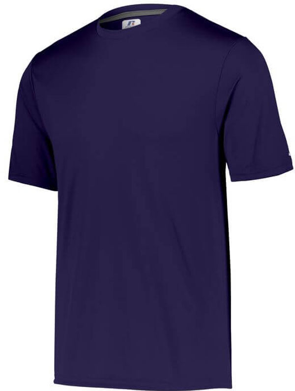 Am image of a Custom Russell Athletic Dri Power Core Performance Tee in Purple!