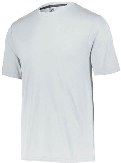 Am image of a Custom Russell Athletic Dri Power Core Performance Tee in White!