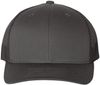 Am image of a Custom Yupoong Adult Retro Trucker Cap in Charcoal/Black!