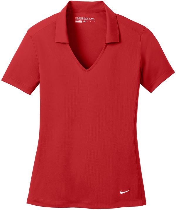 Am image of a Custom Nike Dri FIT Vertical Mesh Ladies Polo in University Red!