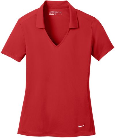 Am image of a Custom Nike Dri FIT Vertical Mesh Ladies Polo in University Red!